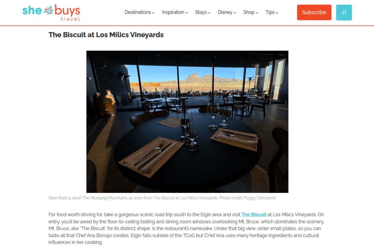 The Biscuit at Los Milics Vineyards