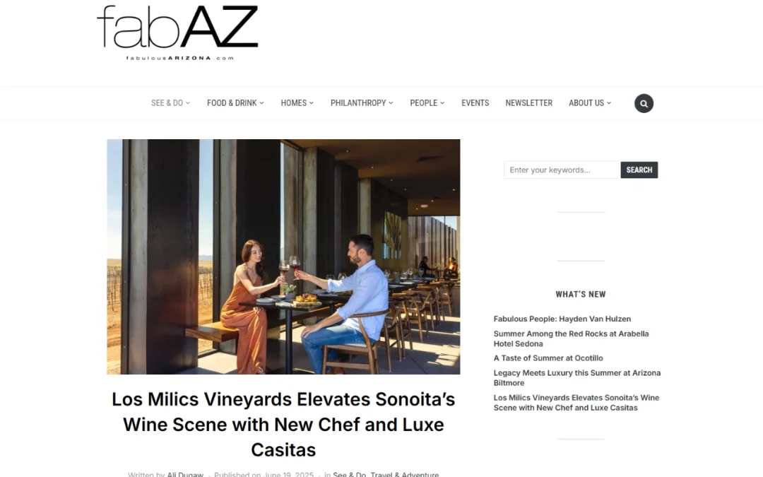 Los Milics Vineyards Elevates Sonoita’s Wine Scene with New Chef and Luxe Casitas